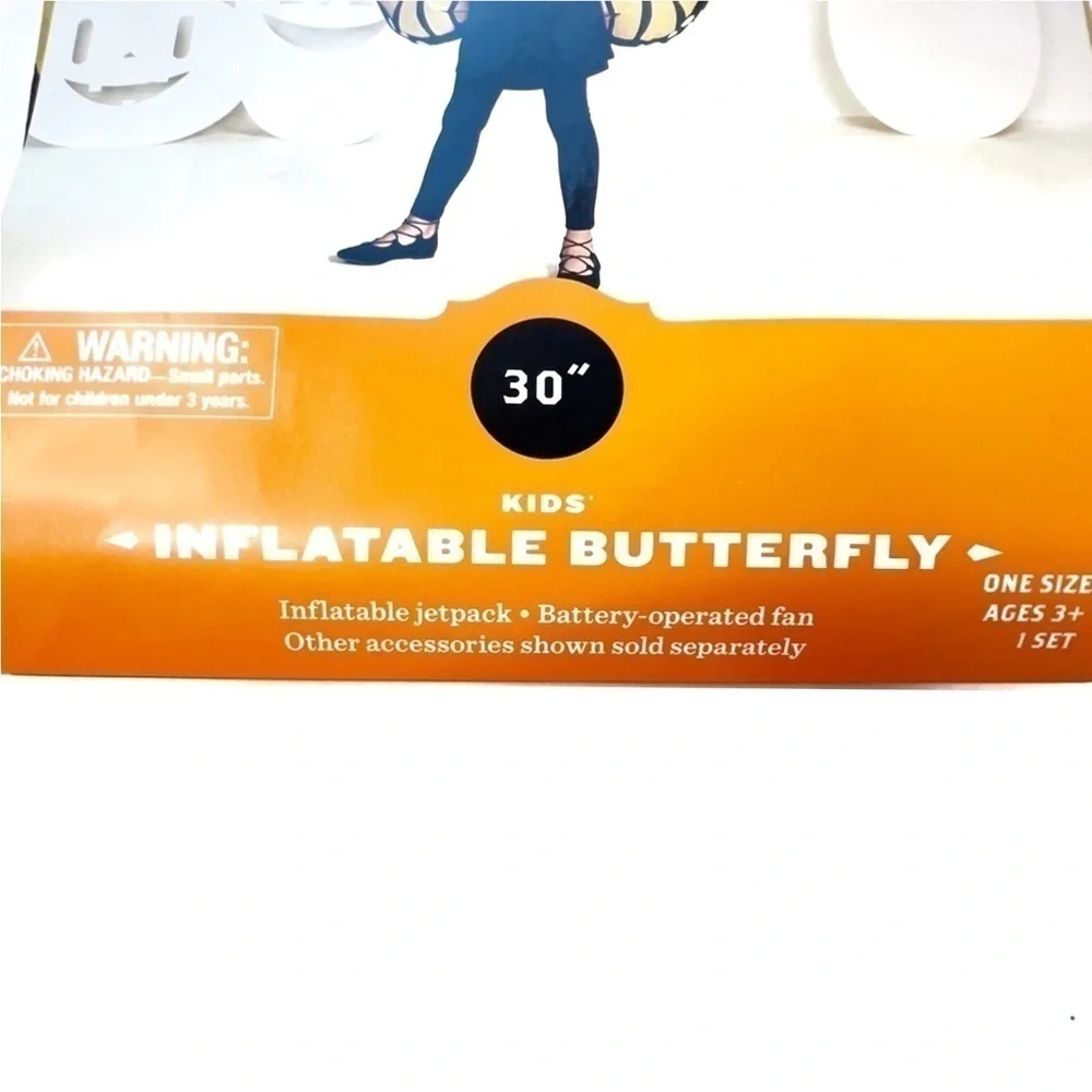 Butterfly Wings Costume Halloween Yellow & Black Airblown Inflatable New NWT